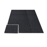 Rubber Gym Mat With Interlocking Puzzle (12 pieces)